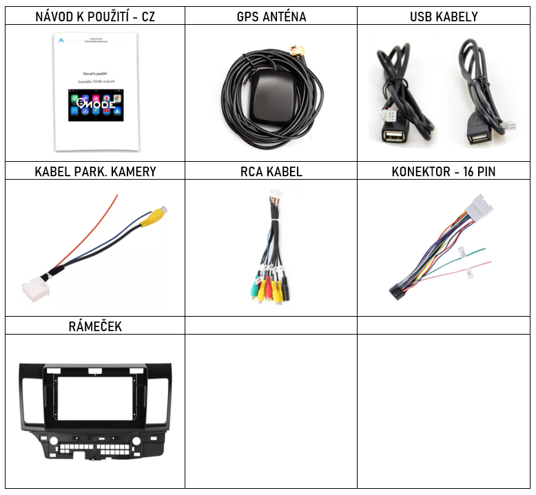 CZ Příslušenství pro autorádio Bmode BEV46 pro Mitsubishi Lancer s CarPlay AndroidAuto - evtech.cz